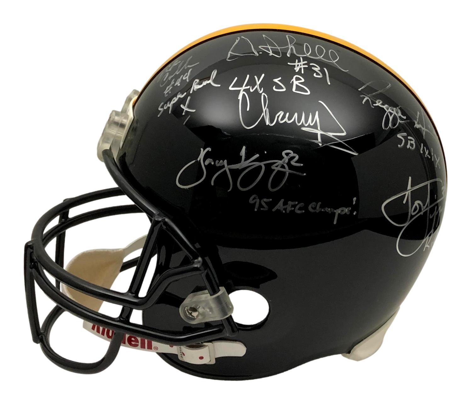 Pittsburgh Steelers Full Size Helmet Signed by The Greats (6) with Donnie Shell, L.C. Greenwood, Louis Lipps, Yancey Thigpen with Multiple Inscriptions (JSA) at PristineAuction.com Pittsburgh Steelers Full Size Helmet Signed by The Greats (6) with Donnie Shell, L.C. Greenwood, Louis Lipps, Yancey Thigpen with Multiple Inscriptions (JSA) at PristineAuction.com