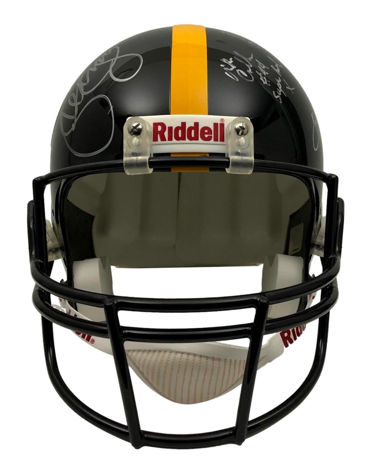 Pittsburgh Steelers Full Size Helmet Signed by The Greats (6) with Donnie Shell, L.C. Greenwood, Louis Lipps, Yancey Thigpen with Multiple Inscriptions (JSA) at PristineAuction.com Pittsburgh Steelers Full Size Helmet Signed by The Greats (6) with Donnie Shell, L.C. Greenwood, Louis Lipps, Yancey Thigpen with Multiple Inscriptions (JSA) at PristineAuction.com