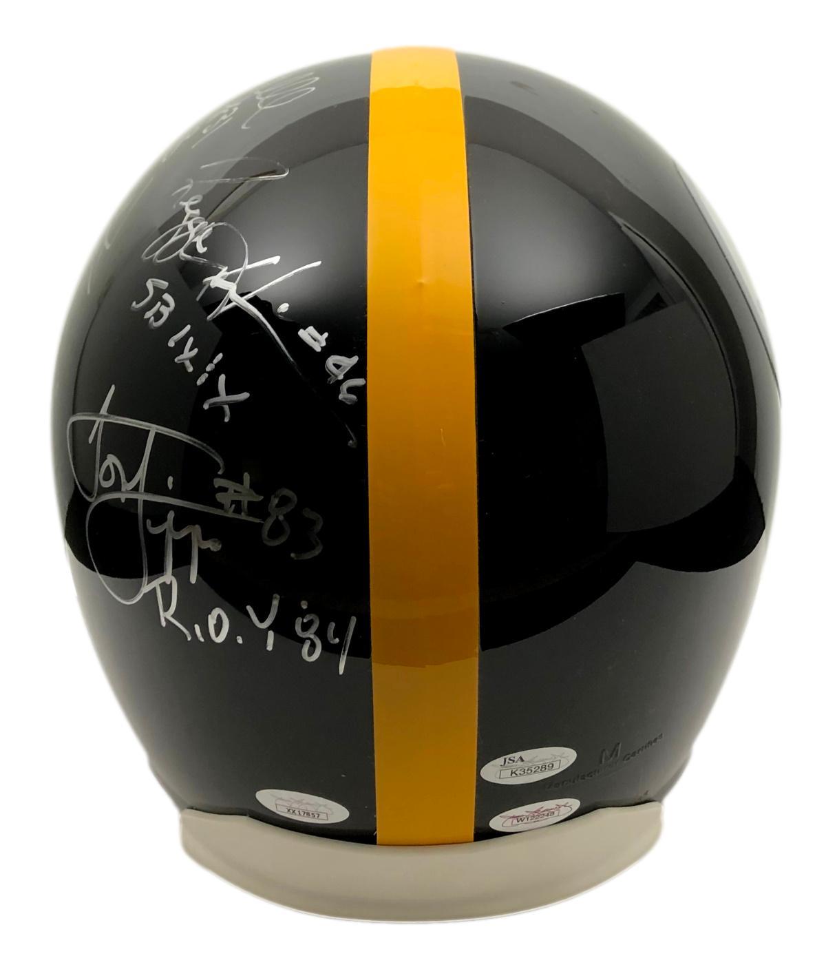 Pittsburgh Steelers Full Size Helmet Signed by The Greats (6) with Donnie Shell, L.C. Greenwood, Louis Lipps, Yancey Thigpen with Multiple Inscriptions (JSA) at PristineAuction.com Pittsburgh Steelers Full Size Helmet Signed by The Greats (6) with Donnie Shell, L.C. Greenwood, Louis Lipps, Yancey Thigpen with Multiple Inscriptions (JSA) at PristineAuction.com