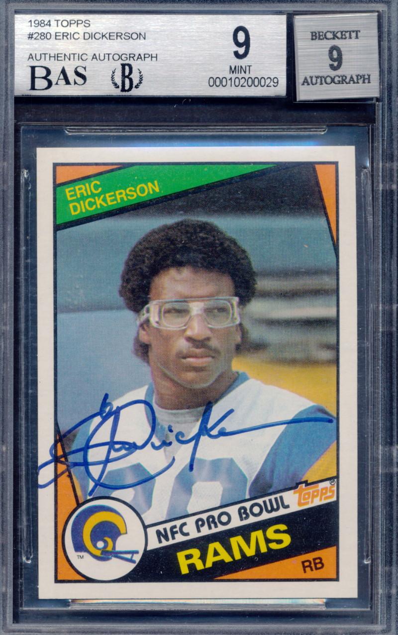 Eric Dickerson Signed 1984 Topps #280 RC (BGS 9) at PristineAuction.com Eric Dickerson Signed 1984 Topps #280 RC (BGS 9) at PristineAuction.com