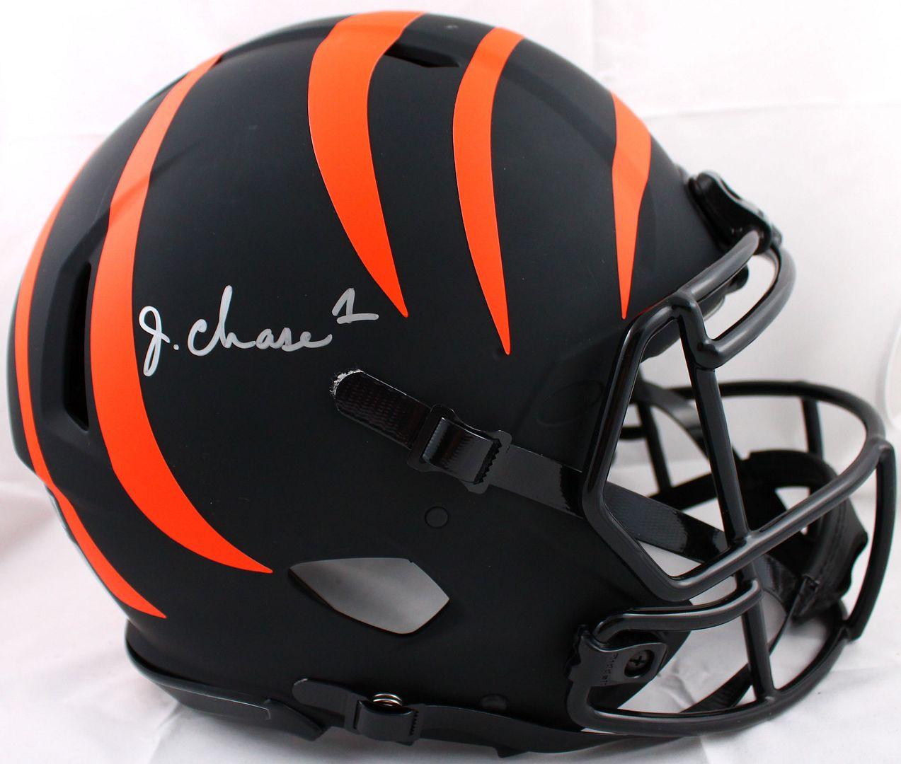 Ja'Marr Chase Signed Bengals Full-Size Authentic On-Field Eclipse Alternate Speed Helmet (Beckett & Chase) at PristineAuction.com Ja'Marr Chase Signed Bengals Full-Size Authentic On-Field Eclipse Alternate Speed Helmet (Beckett & Chase) at PristineAuction.com