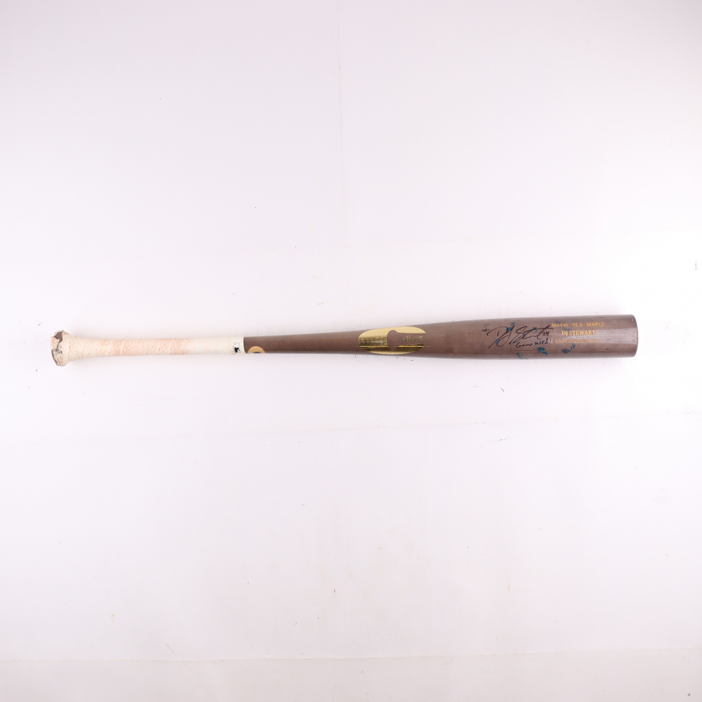 DJ Stewart Signed GameUsed Chandler Player Model Baseball Bat