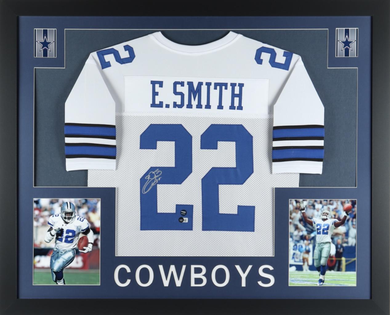 Emmitt Smith Signed Custom Framed Jersey Display (Beckett & Prova) at PristineAuction.com Emmitt Smith Signed Custom Framed Jersey Display (Beckett & Prova) at PristineAuction.com