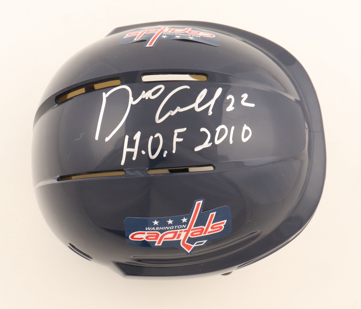 Dino Ciccarelli Signed Capitals Mini Helmet Inscribed "H.O.F. 2010" (COJO) at PristineAuction.com Dino Ciccarelli Signed Capitals Mini Helmet Inscribed "H.O.F. 2010" (COJO) at PristineAuction.com