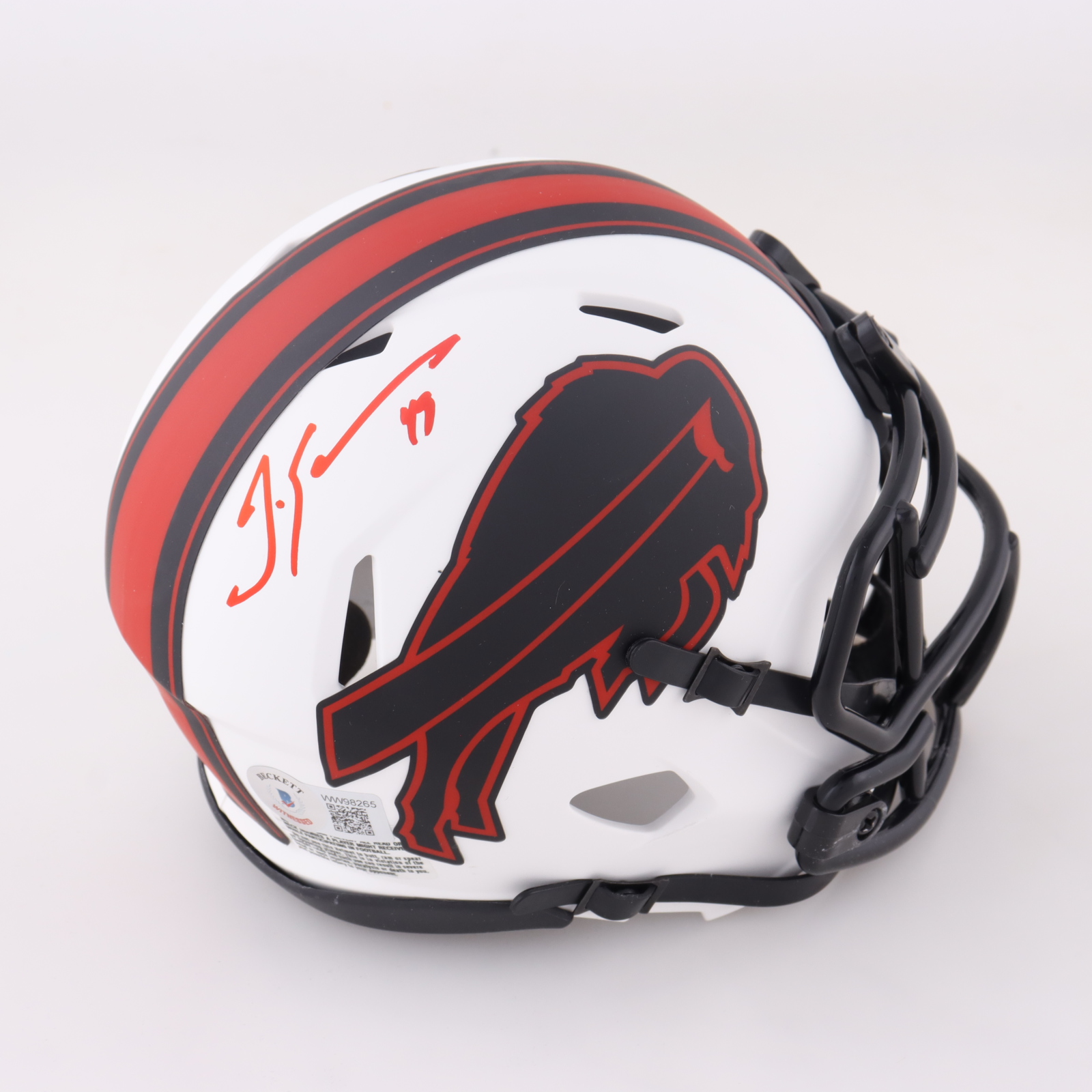 Tremaine Edmunds Signed Bills Lunar Eclipse Alternate Speed Mini Helmet (Beckett) at PristineAuction.com Tremaine Edmunds Signed Bills Lunar Eclipse Alternate Speed Mini Helmet (Beckett) at PristineAuction.com