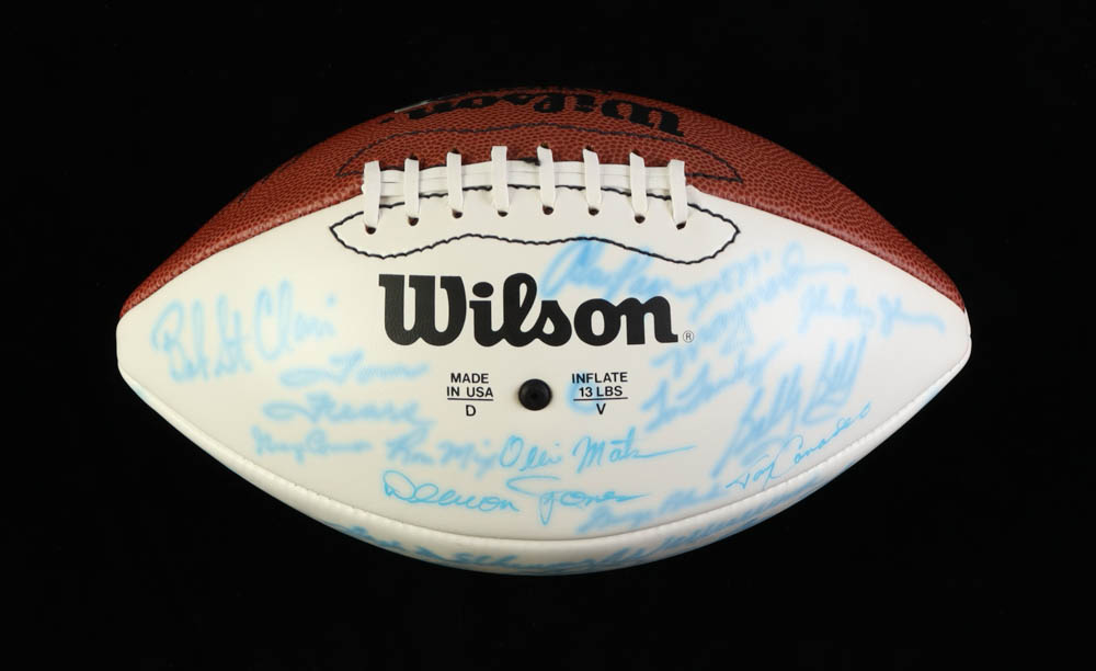 NFL White Panel Football Signed by (43) with Johnny Unitas, Walter Payton, Bart Starr, Tom Landry (JSA) at PristineAuction.com NFL White Panel Football Signed by (43) with Johnny Unitas, Walter Payton, Bart Starr, Tom Landry (JSA) at PristineAuction.com