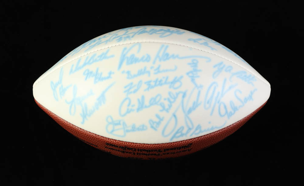NFL White Panel Football Signed by (43) with Johnny Unitas, Walter Payton, Bart Starr, Tom Landry (JSA) at PristineAuction.com NFL White Panel Football Signed by (43) with Johnny Unitas, Walter Payton, Bart Starr, Tom Landry (JSA) at PristineAuction.com