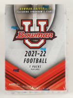2021-22 Bowman Chrome University Football Blaster Box with (7) Packs at PristineAuction.com
