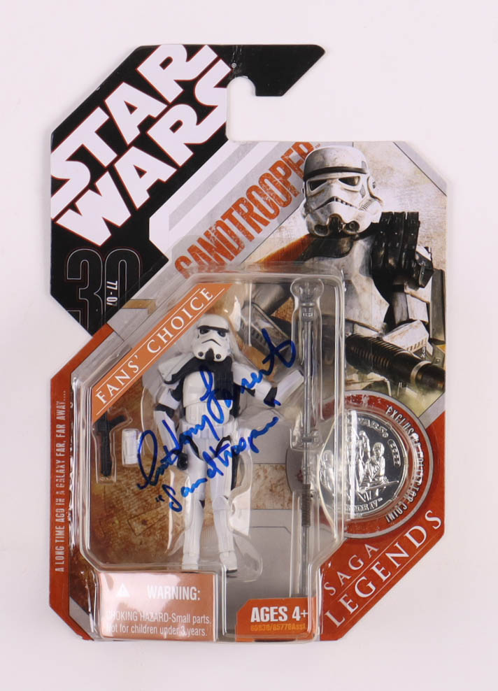 Anthony Forrest Signed "STAR WARS: Saga Legends" Sandtrooper Action Figure Inscribed "Stormtrooper" (Beckett) at PristineAuction.com Anthony Forrest Signed "STAR WARS: Saga Legends" Sandtrooper Action Figure Inscribed "Stormtrooper" (Beckett) at PristineAuction.com