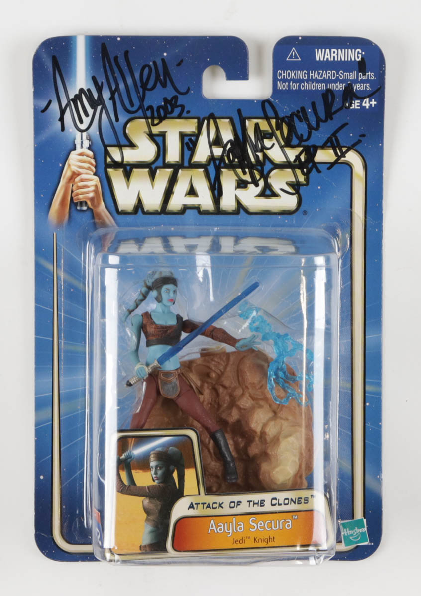 Amy Allen Signed "STAR WARS: Attack of the Clones" Aayla Secura Action Figure Inscribed "Aayla Secura", "2003" & "Ep. II" (Beckett) at PristineAuction.com Amy Allen Signed "STAR WARS: Attack of the Clones" Aayla Secura Action Figure Inscribed "Aayla Secura", "2003" & "Ep. II" (Beckett) at PristineAuction.com
