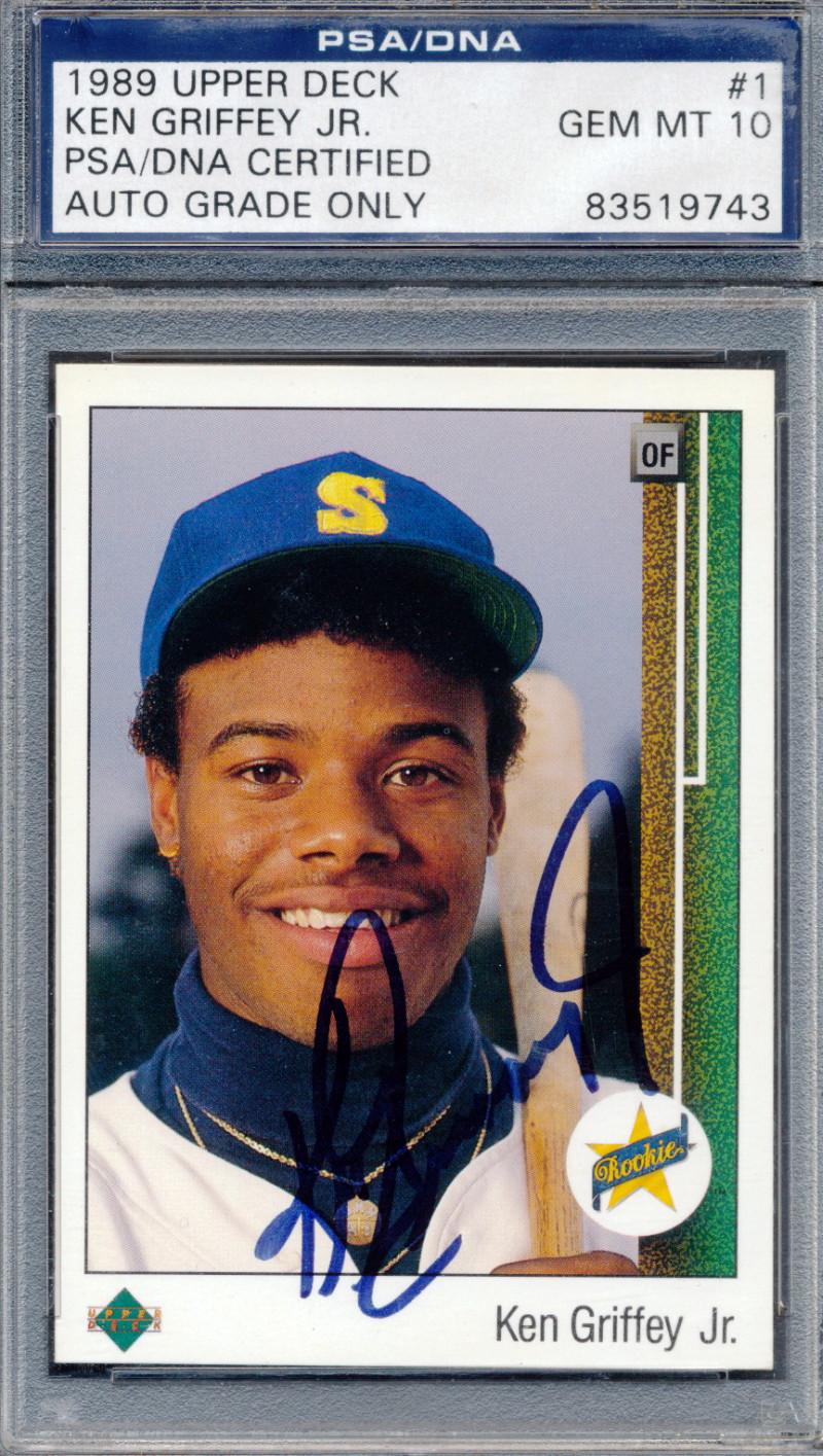 Ken Griffey Jr. Signed 1989 Upper Deck #1 RC (PSA) at PristineAuction.com Ken Griffey Jr. Signed 1989 Upper Deck #1 RC (PSA) at PristineAuction.com