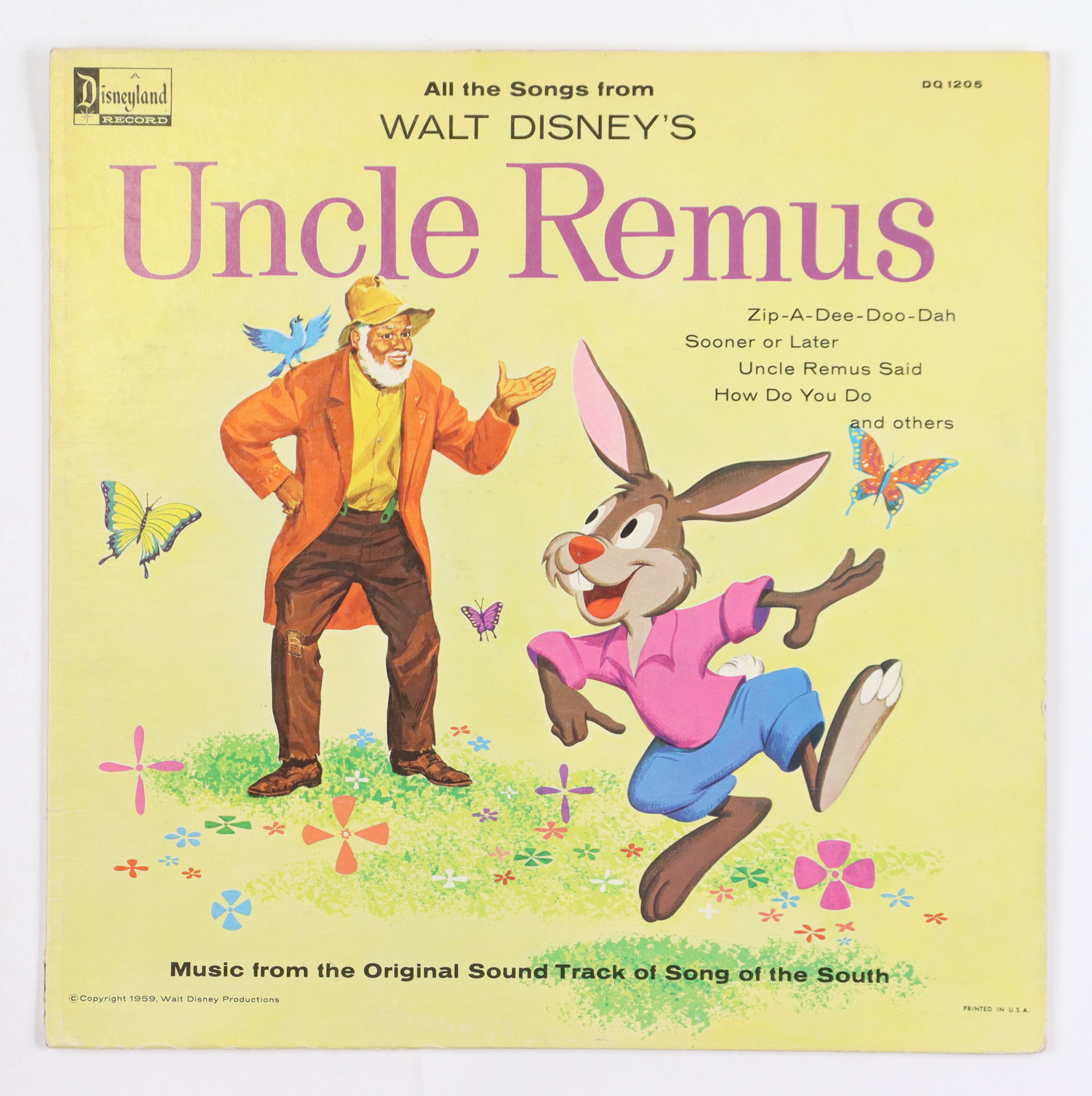 Original Walt Disney Songs & Stories of Uncle Remus 1959 Vinyl Record at PristineAuction.com Original Walt Disney Songs & Stories of Uncle Remus 1959 Vinyl Record at PristineAuction.com