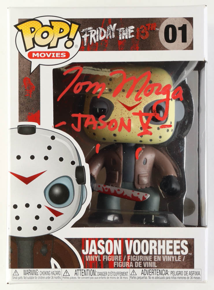 Tom Morga Signed "Friday The 13th" #01 Jason Voorhees Funko Pop! Vinyl Figure Inscribed "Jason V" (Beckett) at PristineAuction.com Tom Morga Signed "Friday The 13th" #01 Jason Voorhees Funko Pop! Vinyl Figure Inscribed "Jason V" (Beckett) at PristineAuction.com