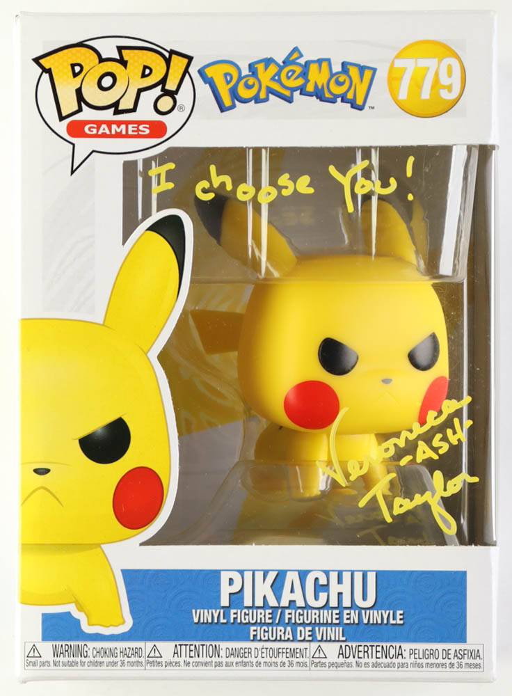 Veronica Taylor Signed "Pokemon" #779 Pikachu Funko Pop! Vinyl Figure Inscribed "I Choose You!" & "Ash" (JSA) at PristineAuction.com Veronica Taylor Signed "Pokemon" #779 Pikachu Funko Pop! Vinyl Figure Inscribed "I Choose You!" & "Ash" (JSA) at PristineAuction.com