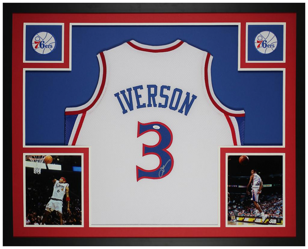 Framed & Autographed Allen Iverson Philadelphia 76ers Jersey - JSA Certified (GM Grade)