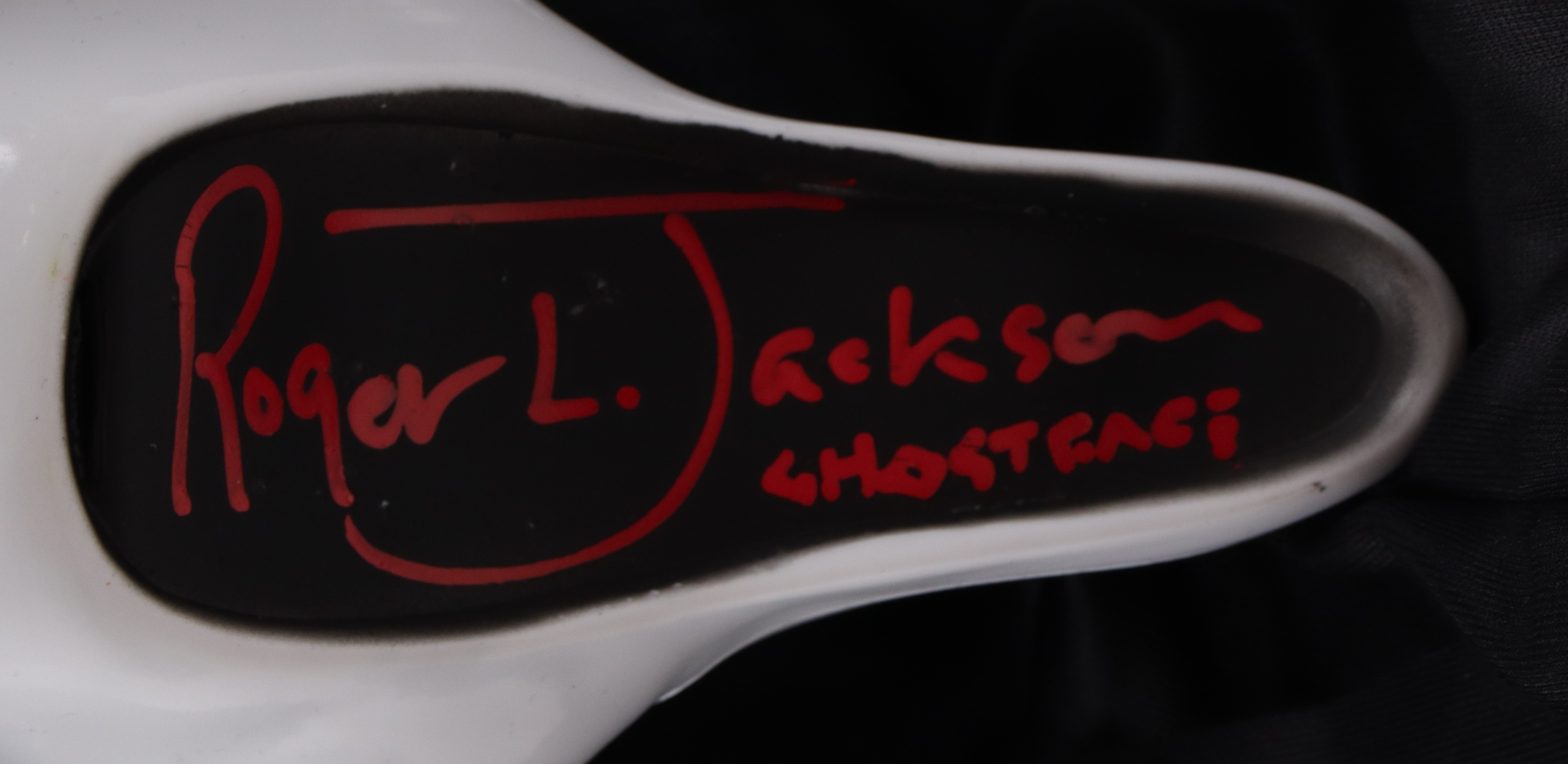 Roger L. Jackson Signed "Scream" Ghostface Mask Inscribed "Ghost Face" (JSA) at PristineAuction.com Roger L. Jackson Signed "Scream" Ghostface Mask Inscribed "Ghost Face" (JSA) at PristineAuction.com