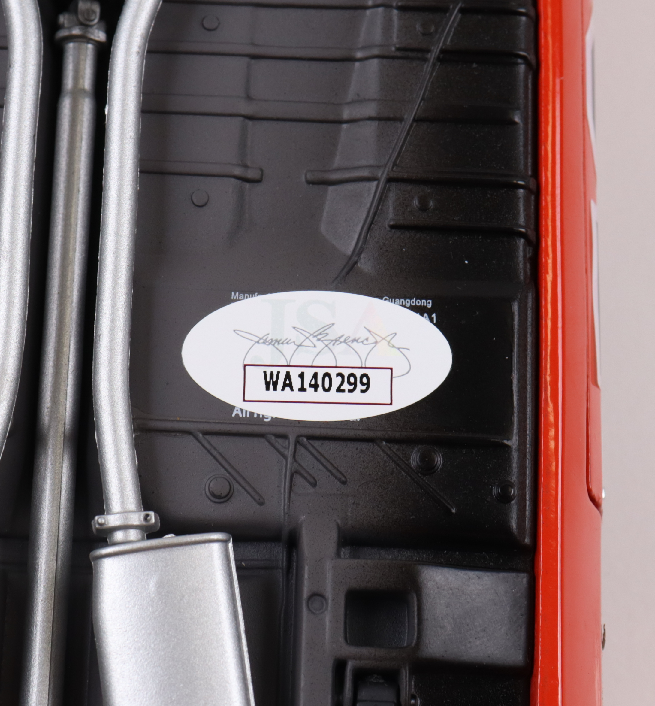 Catherine Bach, Tom Wopat & John Schneider Signed "The Dukes Of Hazzard" General Lee #01 1969 Dodge Charger 1:18 Premium Diecast Car with Multiple Inscriptions (JSA) at PristineAuction.com Catherine Bach, Tom Wopat & John Schneider Signed "The Dukes Of Hazzard" General Lee #01 1969 Dodge Charger 1:18 Premium Diecast Car with Multiple Inscriptions (JSA) at PristineAuction.com