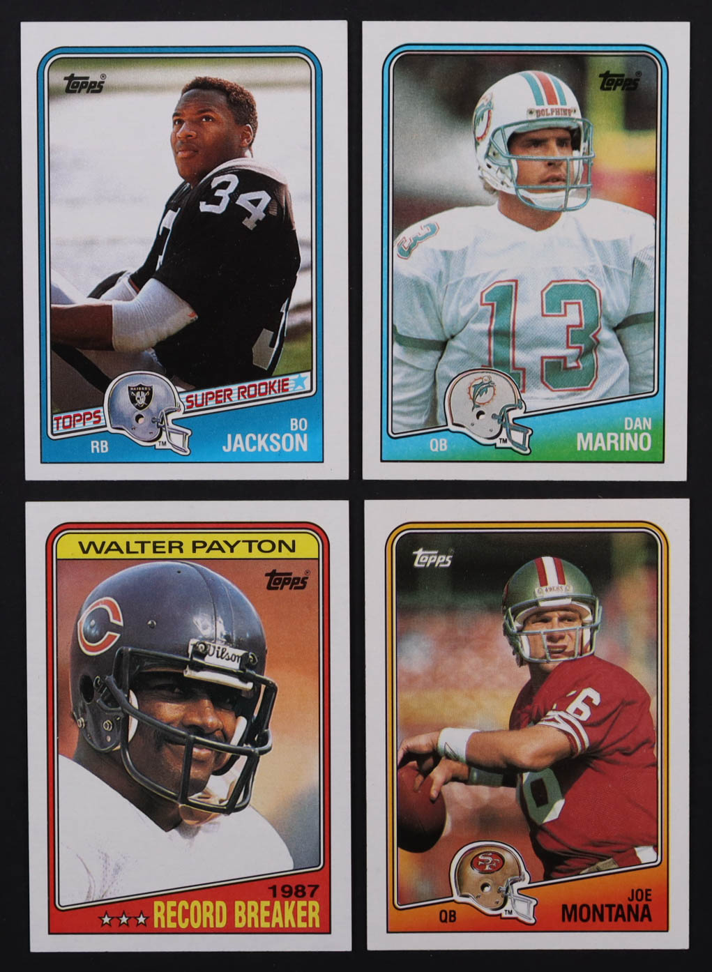 1988 Topps Football Complete Set of (396) Cards with Bo Jackson #327 SR RC, Vinny Testaverde #352 RC, John Elway #23 AP, Joe Montana #38 at PristineAuction.com 1988 Topps Football Complete Set of (396) Cards with Bo Jackson #327 SR RC, Vinny Testaverde #352 RC, John Elway #23 AP, Joe Montana #38 at PristineAuction.com