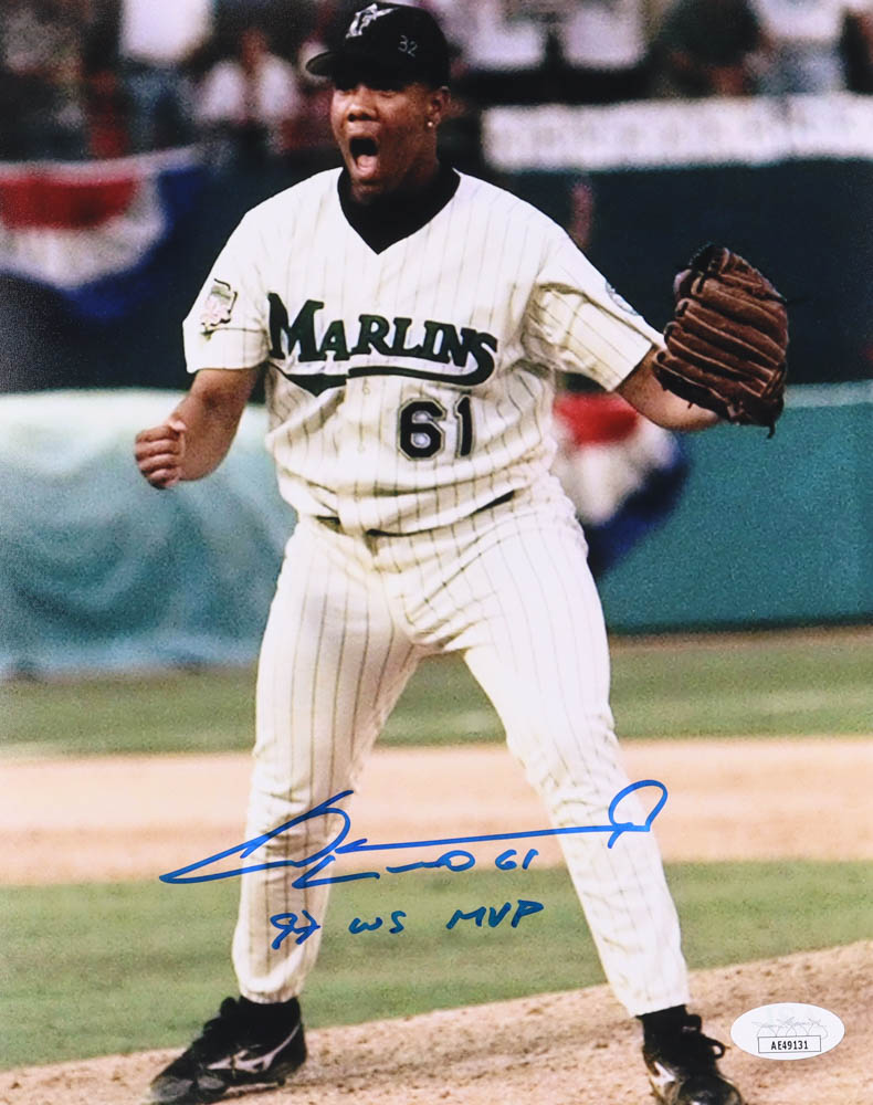 Livan Hernandez Signed Marlins 8x10 Photo Inscribed "97 WS MVP" (JSA) at PristineAuction.com Livan Hernandez Signed Marlins 8x10 Photo Inscribed "97 WS MVP" (JSA) at PristineAuction.com