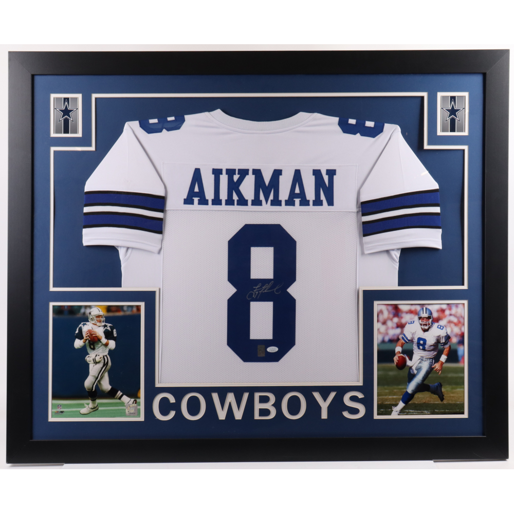 thumbnail image 2 of Custom Sewn Troy Aikman Jersey – Dallas Cowboys Blue – Unsigned, Adult Sizes M To 3XL 2 of 5
