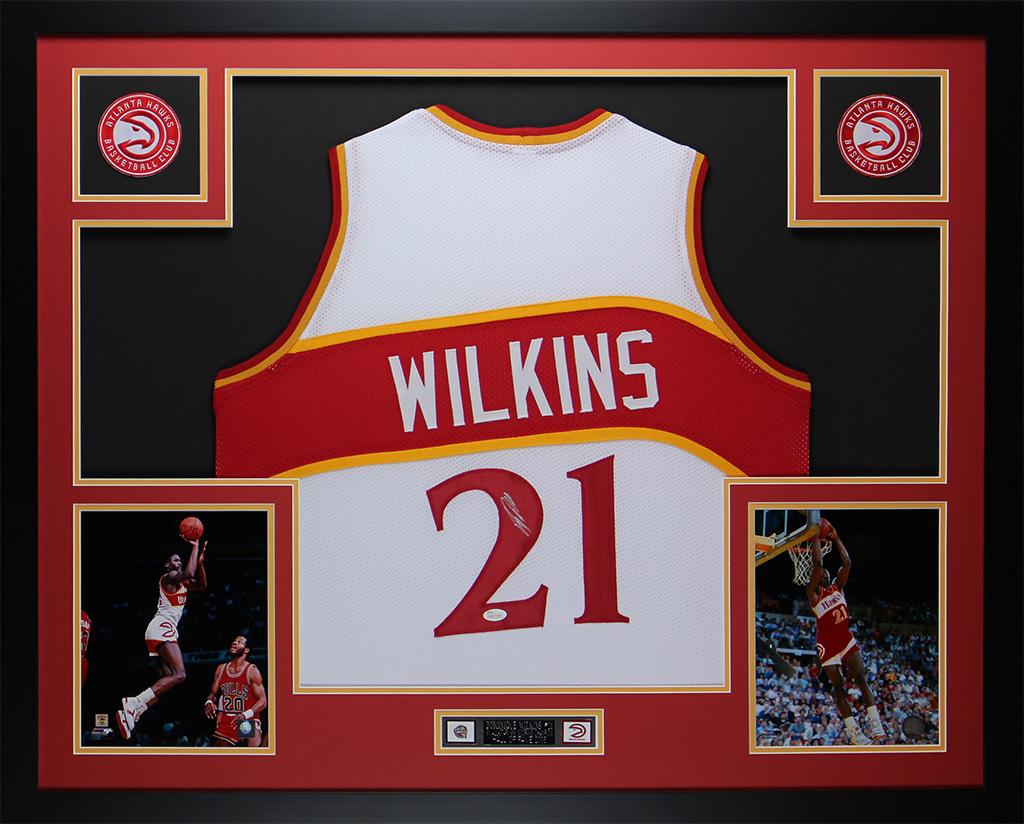 Dominique Wilkins Signed Custom Framed Jersey Display (JSA & Wilkins) at PristineAuction.com Dominique Wilkins Signed Custom Framed Jersey Display (JSA & Wilkins) at PristineAuction.com