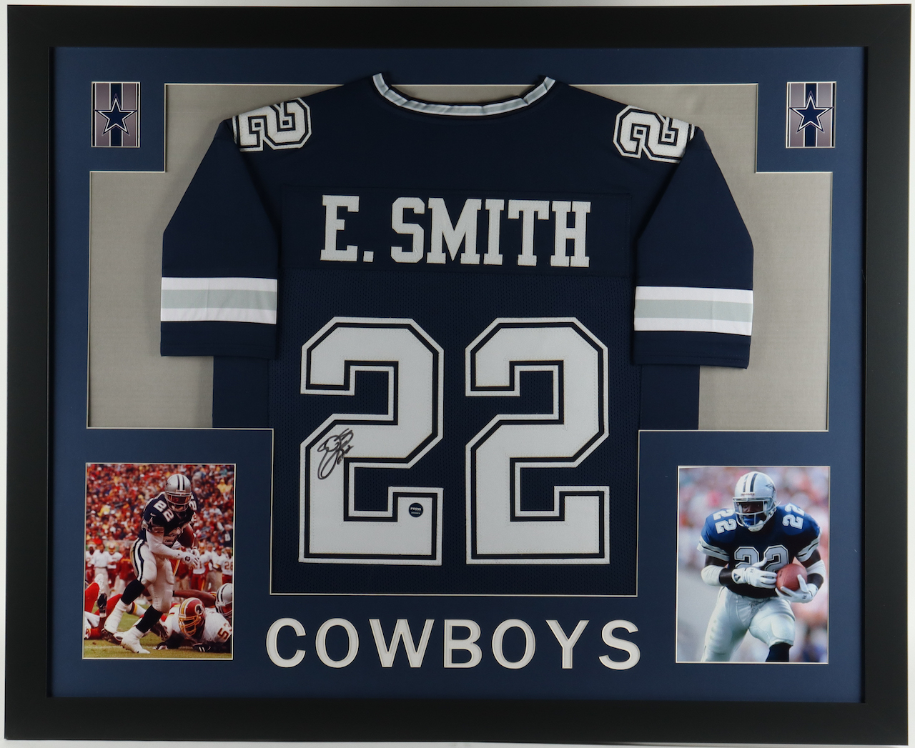 Emmitt Smith Signed Custom Framed Jersey Display (Prova) at PristineAuction.com Emmitt Smith Signed Custom Framed Jersey Display (Prova) at PristineAuction.com