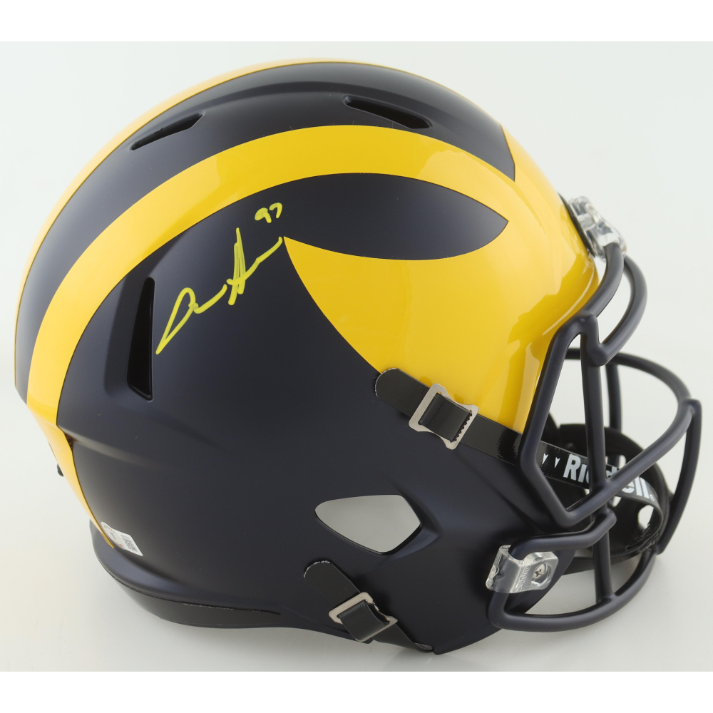 Aidan Hutchinson Signed Michigan Wolverines Full-Size Speed Helmet