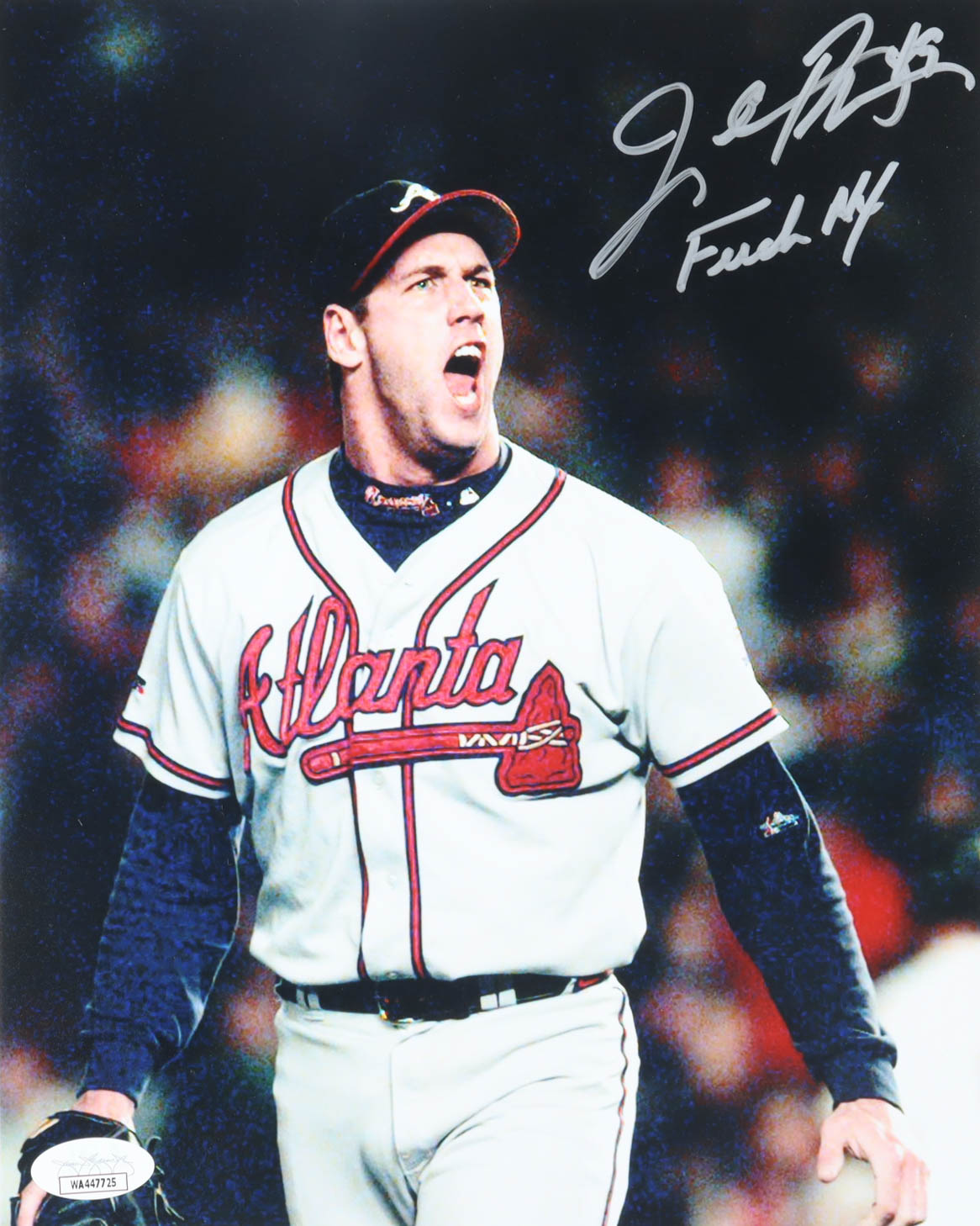John Rocker Signed 8x10 Braves Photo Inscribed 