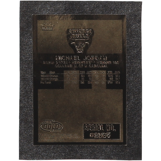 Michael Jordan 1997 Fleer 23KT Gold Trading Card #2,365 at PristineAuction.com Michael Jordan 1997 Fleer 23KT Gold Trading Card #2,365 at PristineAuction.com