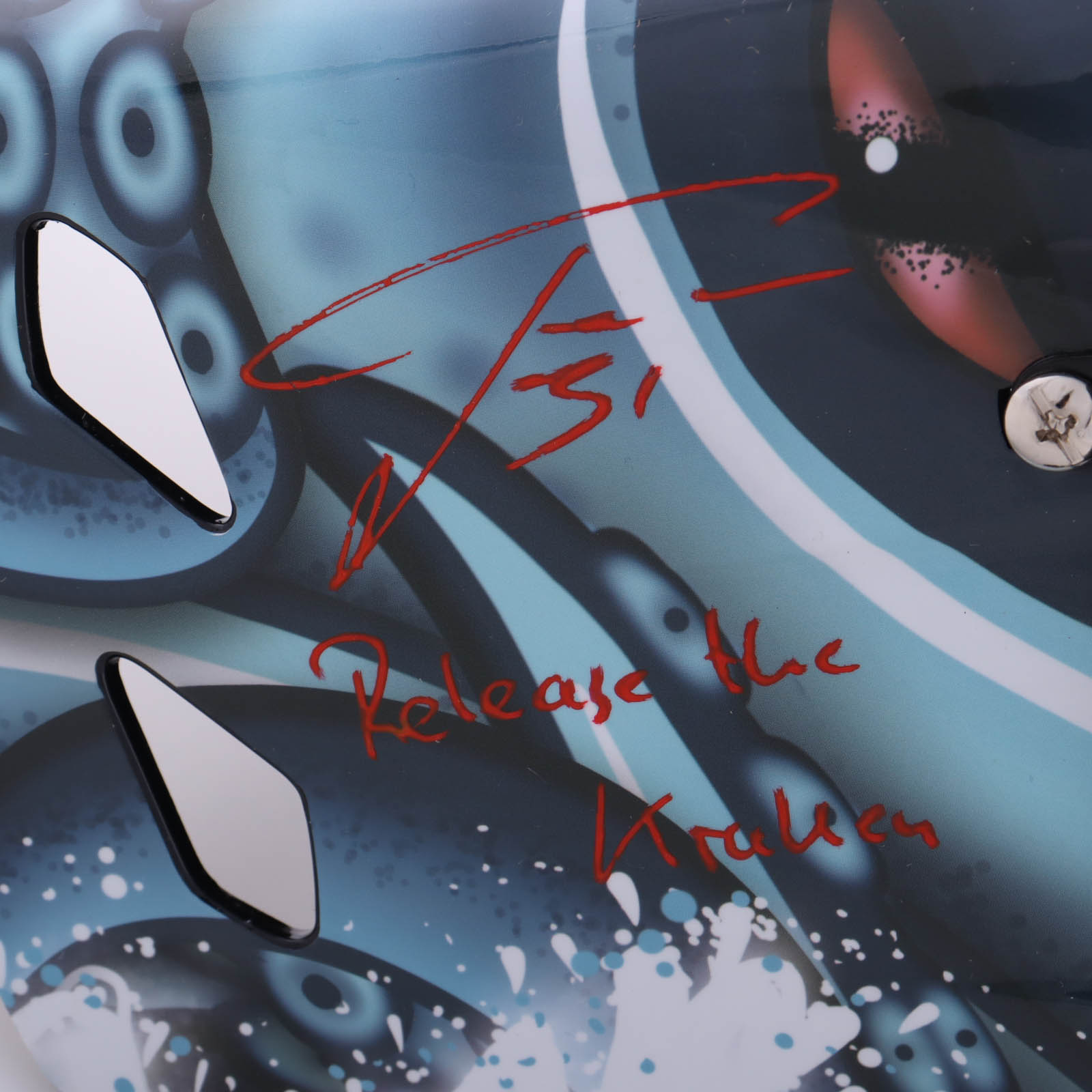 Philipp Grubauer Signed Kraken Full-Size Goalie Mask Inscribed "Release the Kraken" (Fanatics) at PristineAuction.com Philipp Grubauer Signed Kraken Full-Size Goalie Mask Inscribed "Release the Kraken" (Fanatics) at PristineAuction.com