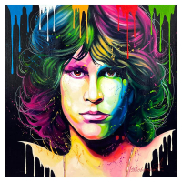 "Jim Morrison" 36x36 Original Acrylic Painting on Canvas by Alexander Ishchenko (Artova) at PristineAuction.com