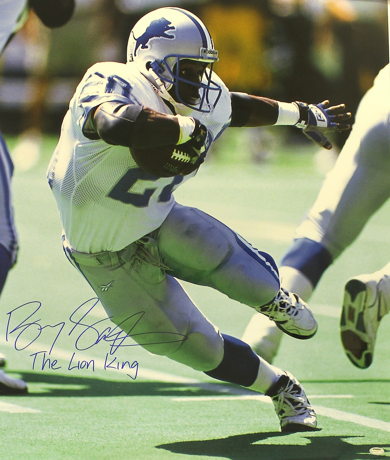 Barry Sanders Signed Lions 20x24 Photo Inscribed "The Lion King" (Schwartz COA) at PristineAuction.com Barry Sanders Signed Lions 20x24 Photo Inscribed "The Lion King" (Schwartz COA) at PristineAuction.com