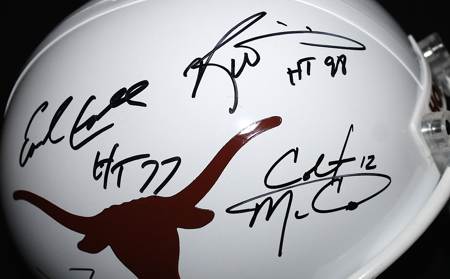 Ricky Williams, Earl Campbell, Colt McCoy & Vince Young Signed Texas Full-Size Replica Helmet (JSA COA) at PristineAuction.com Ricky Williams, Earl Campbell, Colt McCoy & Vince Young Signed Texas Full-Size Replica Helmet (JSA COA) at PristineAuction.com