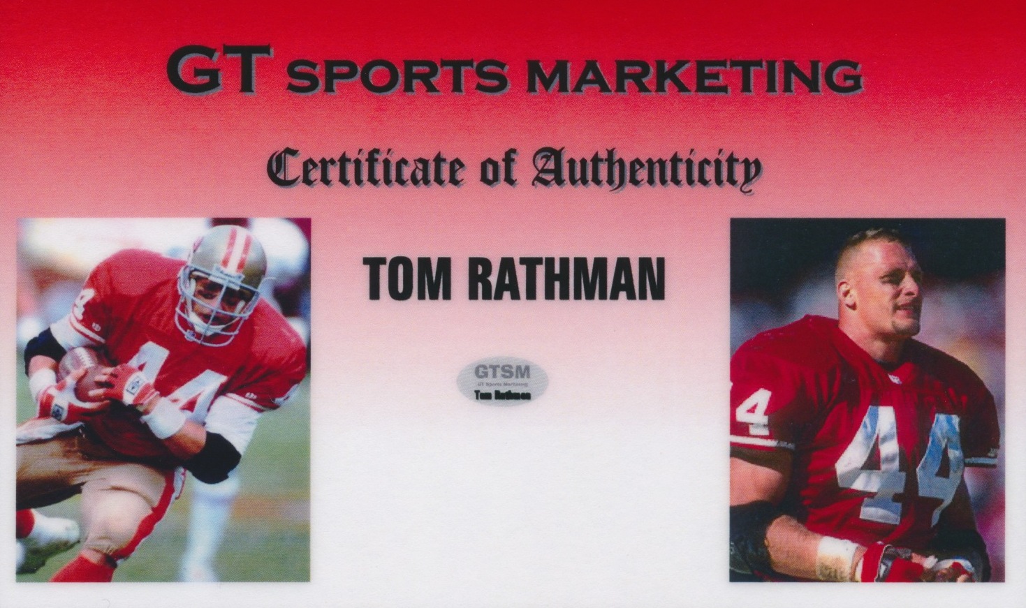 Tom Rathman Signed 49ers Jersey (GTSM & COA) at PristineAuction.com Tom Rathman Signed 49ers Jersey (GTSM & COA) at PristineAuction.com