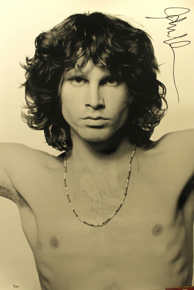 John Densmore Signed 20x30 Jim Morrison Poster (JSA COA) Pristine Auction