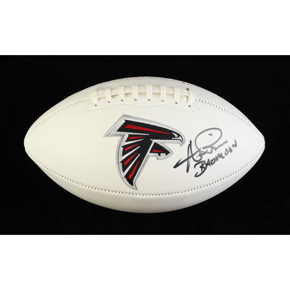 Andre Rison Signed Falcons Logo Football Inscribed 