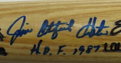 Jim "Catfish" Hunter Signed Louisville Slugger Baseball Bat Inscribed "H.O.F. 1987" (JSA) at PristineAuction.com Jim "Catfish" Hunter Signed Louisville Slugger Baseball Bat Inscribed "H.O.F. 1987" (JSA) at PristineAuction.com