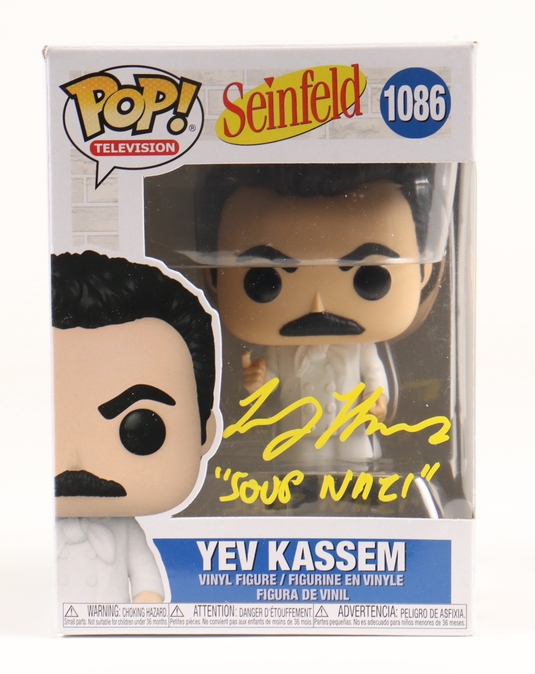 Larry Thomas Signed "Seinfeld" #1086 Yev Kassem Funko Pop! Vinyl Figure Inscribed "Soup Nazi" (Beckett) at PristineAuction.com Larry Thomas Signed "Seinfeld" #1086 Yev Kassem Funko Pop! Vinyl Figure Inscribed "Soup Nazi" (Beckett) at PristineAuction.com