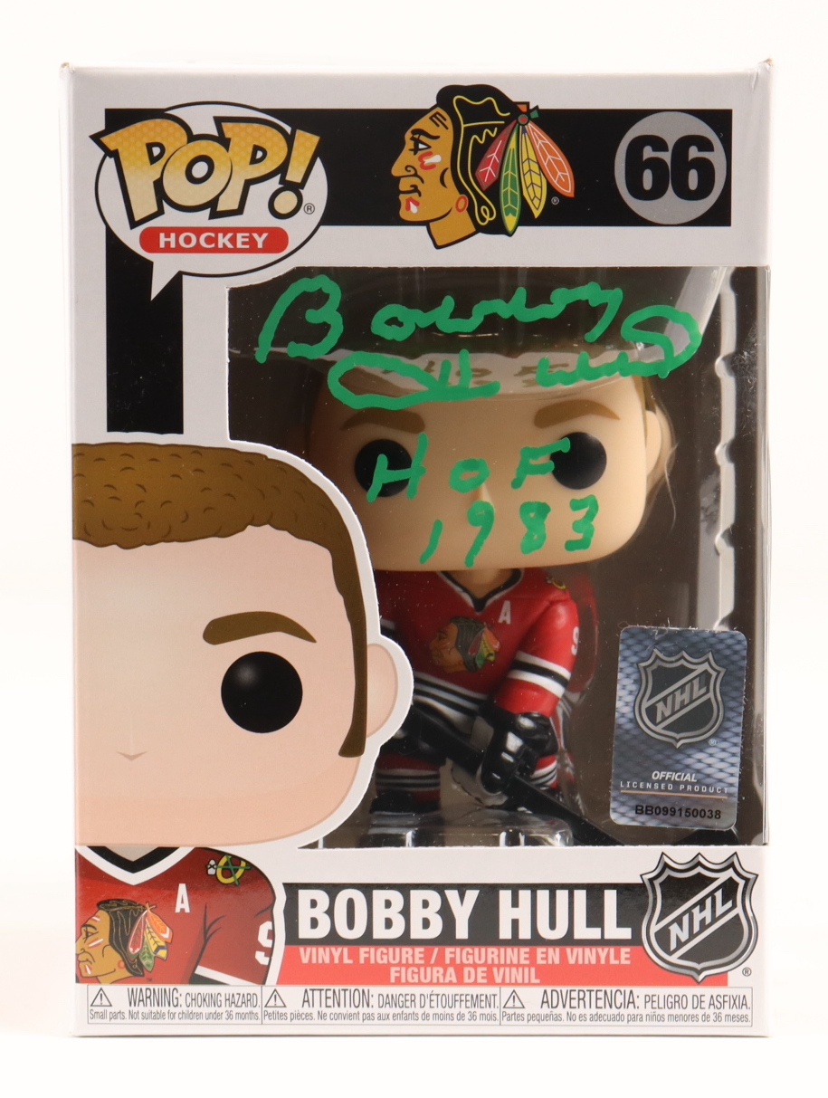 Bobby Hull Signed Blackhawks #66 Funko Pop! Vinyl Figure Inscribed "HOF 1983" (PSA) at PristineAuction.com Bobby Hull Signed Blackhawks #66 Funko Pop! Vinyl Figure Inscribed "HOF 1983" (PSA) at PristineAuction.com