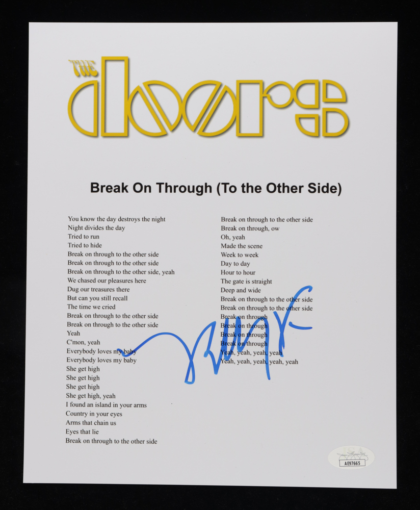 Robby Krieger Signed The Doors "Break On Through (To the Other Side