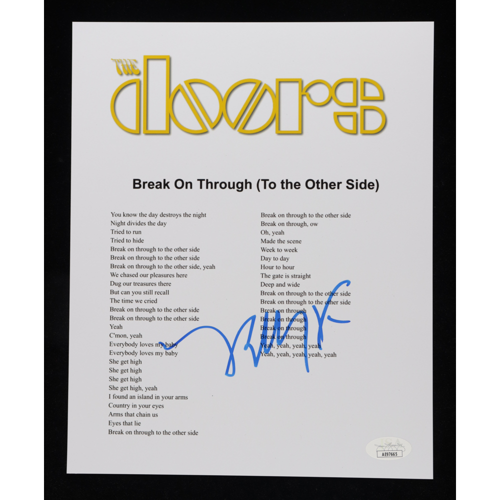 Robby Krieger Signed The Doors "Break On Through (To the Other Side