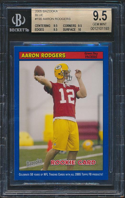 Aaron Rodgers 2005 Bazooka Blue #190 RC (BGS 9.5) at PristineAuction.com Aaron Rodgers 2005 Bazooka Blue #190 RC (BGS 9.5) at PristineAuction.com