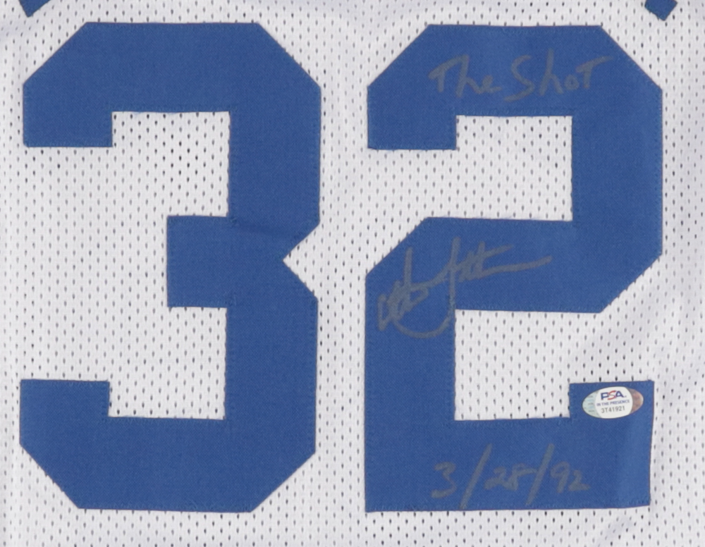 Christian Laettner Signed Jersey Inscribed "The Shot" & "3/28/92" (PSA) at PristineAuction.com Christian Laettner Signed Jersey Inscribed "The Shot" & "3/28/92" (PSA) at PristineAuction.com