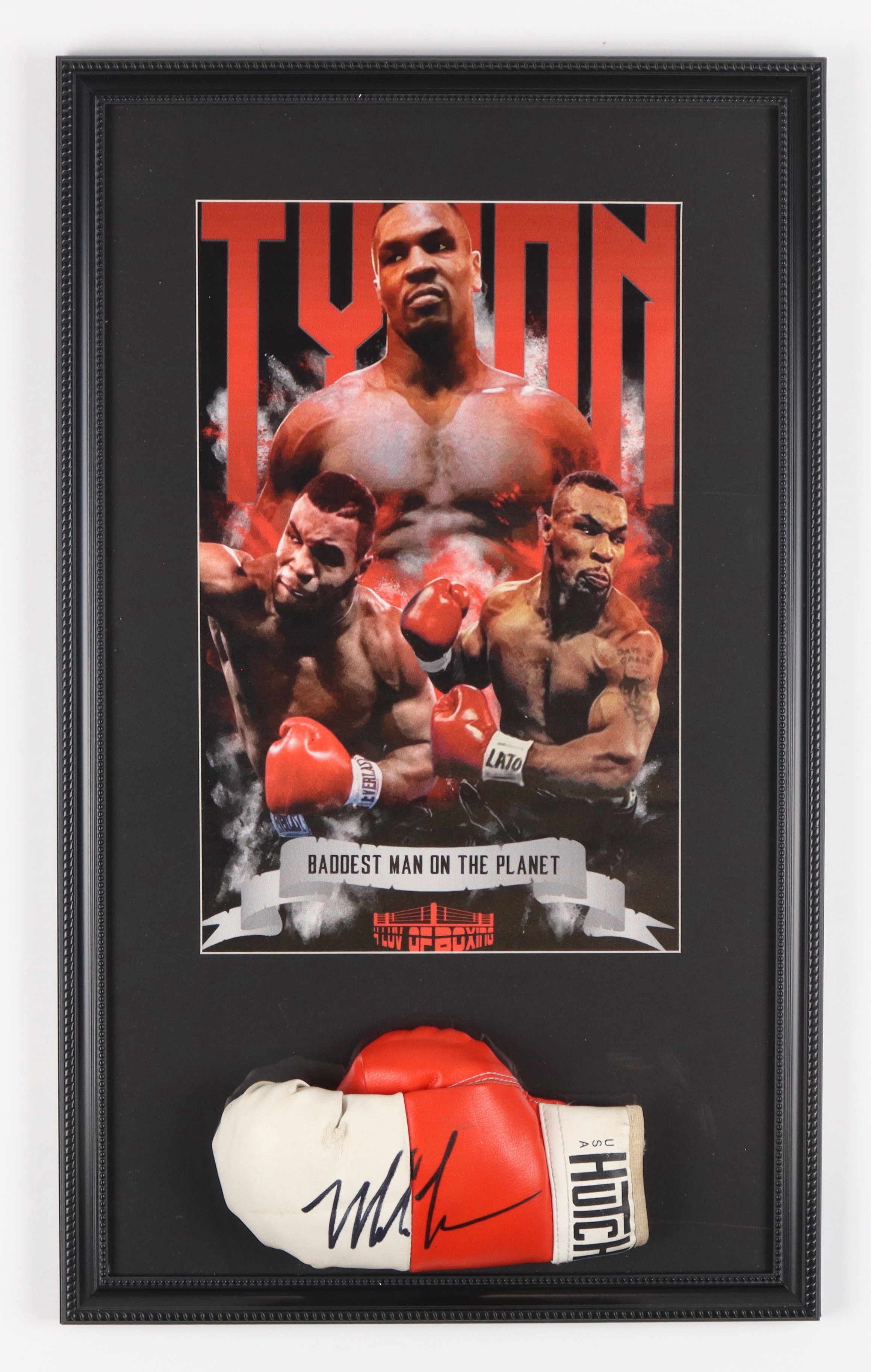 Mike Tyson Signed Custom Framed Vintage Hutch Boxing Glove Display (PSA ...