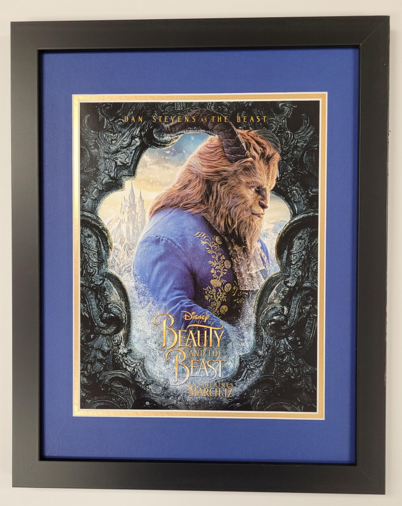 "Beauty and the Beast" Custom Framed Movie Poster Display Pristine