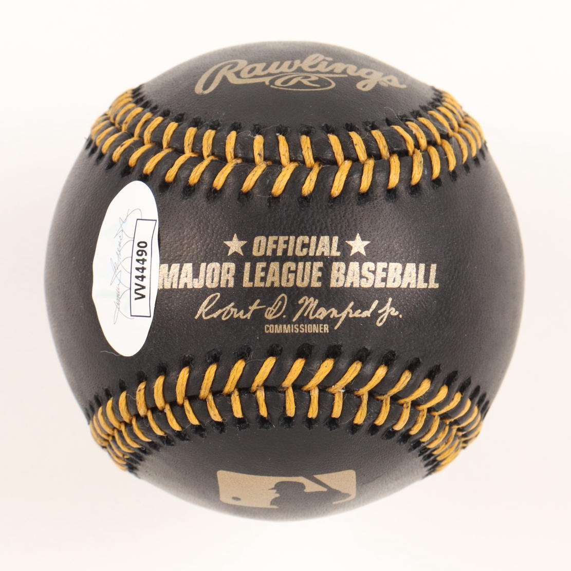 Joe Maddon Signed OML Black Leather Baseball Inscribed "2016 WS Champs" & "Respect 90" (JSA) at PristineAuction.com Joe Maddon Signed OML Black Leather Baseball Inscribed "2016 WS Champs" & "Respect 90" (JSA) at PristineAuction.com