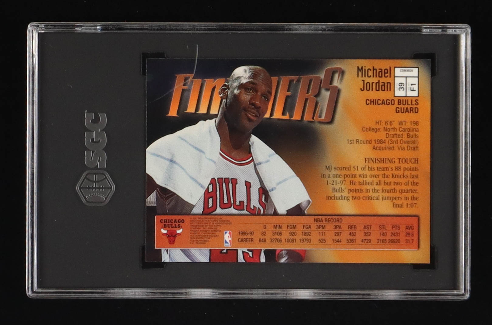 Michael Jordan 1997-98 Finest #39 B (SGC 7) at PristineAuction.com Michael Jordan 1997-98 Finest #39 B (SGC 7) at PristineAuction.com