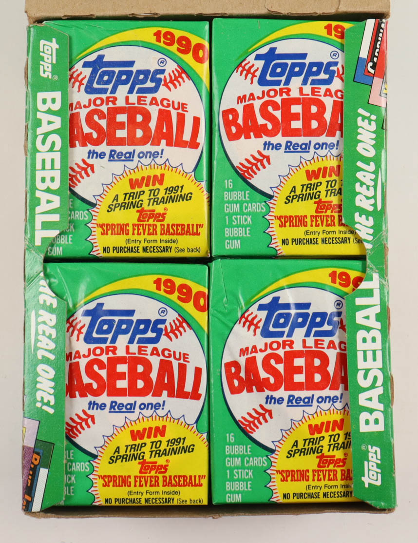 1990 Topps "The Real One" Bubble Gum Baseball Cards Box with (36) Packs at PristineAuction.com 1990 Topps "The Real One" Bubble Gum Baseball Cards Box with (36) Packs at PristineAuction.com