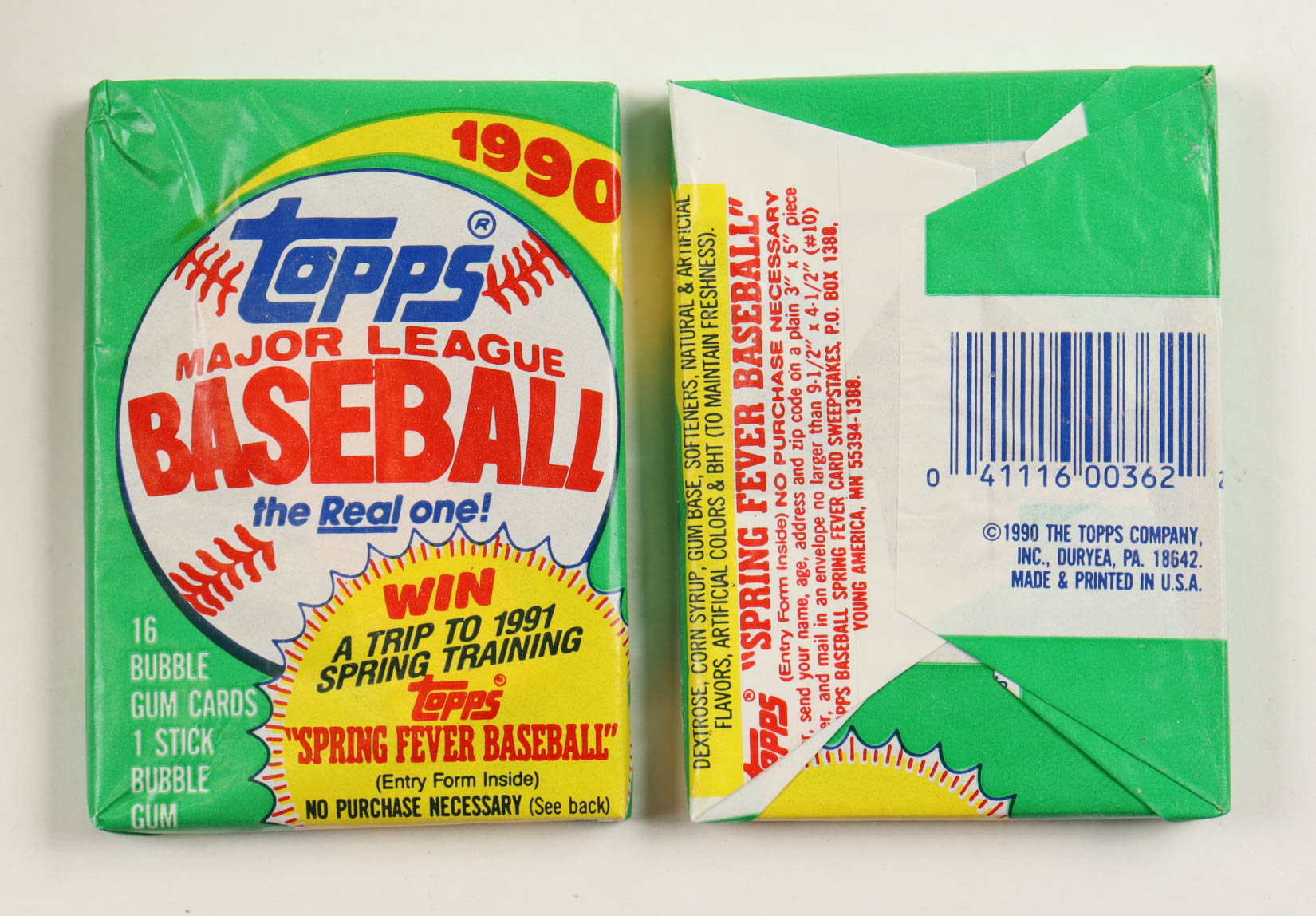 1990 Topps "The Real One" Bubble Gum Baseball Cards Box with (36) Packs at PristineAuction.com 1990 Topps "The Real One" Bubble Gum Baseball Cards Box with (36) Packs at PristineAuction.com