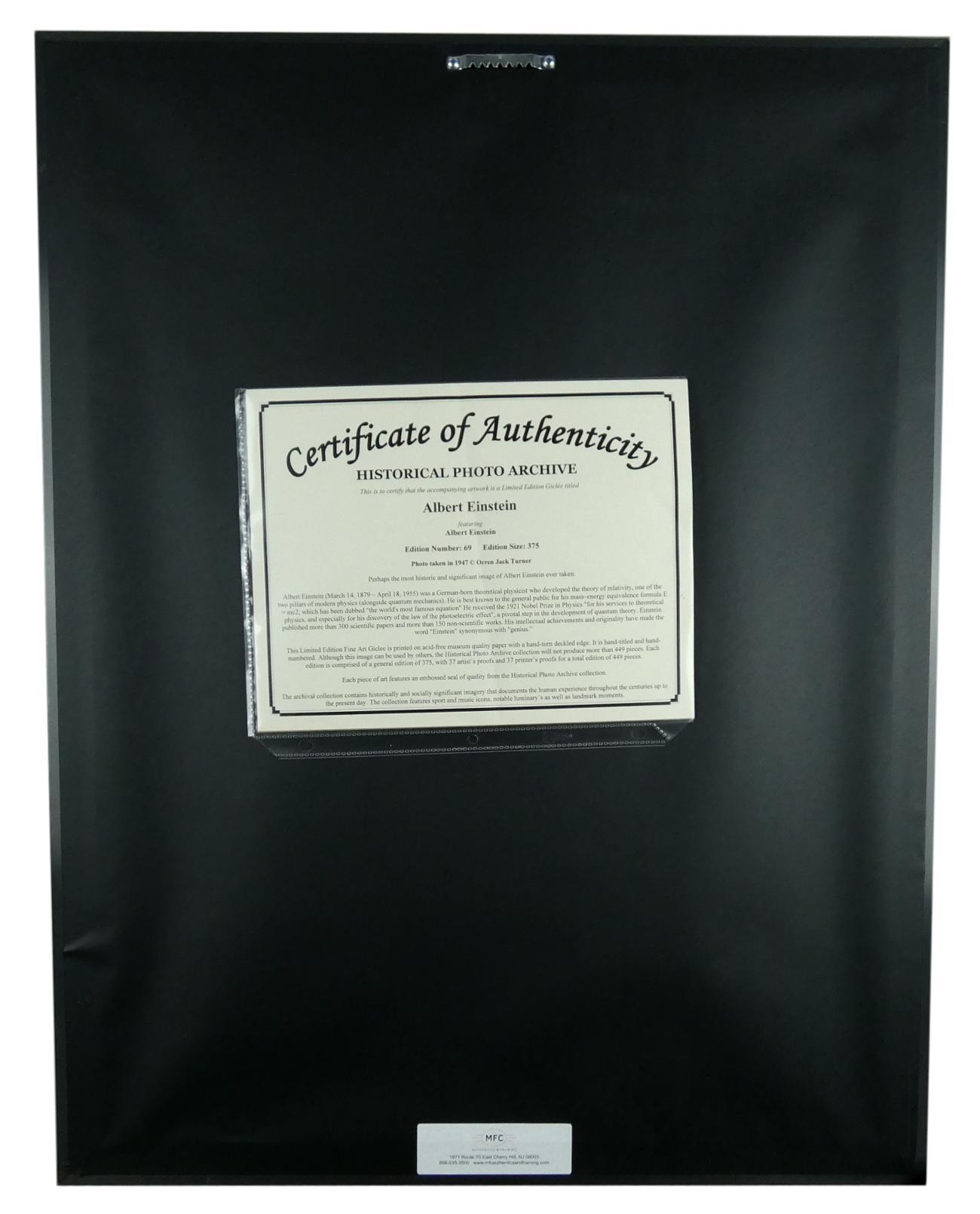 Albert Einstein Custom Framed LE Historical Photo Archive Giclee Portrait at PristineAuction.com Albert Einstein Custom Framed LE Historical Photo Archive Giclee Portrait at PristineAuction.com